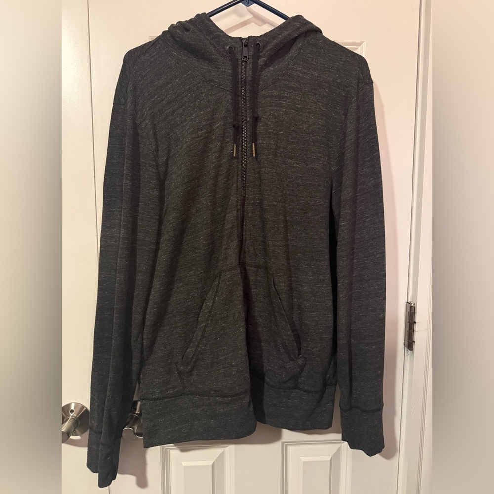 American Giant Men's Dark Heather Gray Lightweight Zip-Up